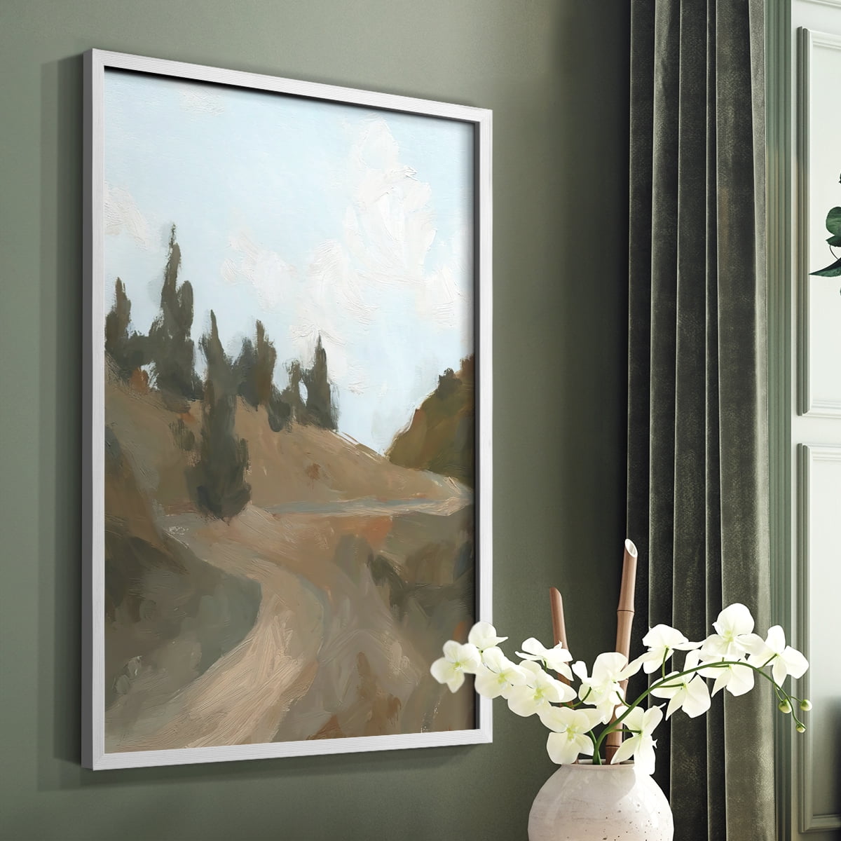 West Fork Hiking Trail IV Framed Print in White Solid Wood 11 x 14 Framed Print