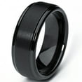 thumbnail image 2 of Metal Masters Mens Black Tungsten Ring Matte Finish High-Polish Wedding Band 8mm Comfort-fit, 2 of 6
