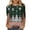 B, variant on GERsome Women's 3/4 Sleeve Shirts for Christmas Crew Neck Xmas Snowman Graphic Casual Tee Tops Size XL