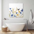 thumbnail image 3 of Butterflies Floral Wall Art Painting on Canvas, Country Plants Wildflower Leaves Canvas Art Home Prints Wall Art Framed Modern Artwork for Living Room Bedroom Wall Decor 16x16in, 3 of 9