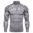 thumbnail image 1 of Hombres Fitness al aire libre Camuflaje Manga larga Cremallera Bolsillo Elástico Camiseta Tops Pompotops oipoqjl7578, 1 of 6