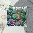 thumbnail image 2 of COMIO Throw Pillow Covers Summer&nbsp;Tropical Plant Succulent Home Decor Cushion Cover Watercolor&nbsp;Succulent Cactus Pillow Cases Outdoor Decor Couch Sofa Office(Succulent) White, 2 of 5