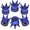 Blue, variant on Crown 5pcs Universal Plastic King Crown Tire Valve Stem Caps, Motorcycle and Car Wheel Dust Covers, Fashionable Blister Pack Accessories