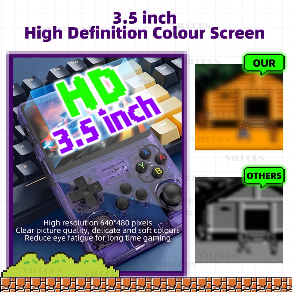 R36S 64G Handheld Game Console, for N64 PSP PS1 SNES 26 Emulators, for Gift