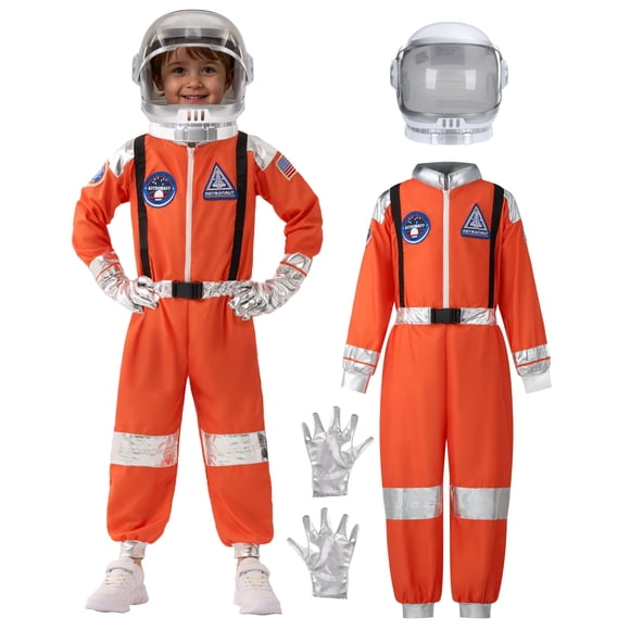 Disfraz de astronauta Spooktacular Creations para niños, color naranja
