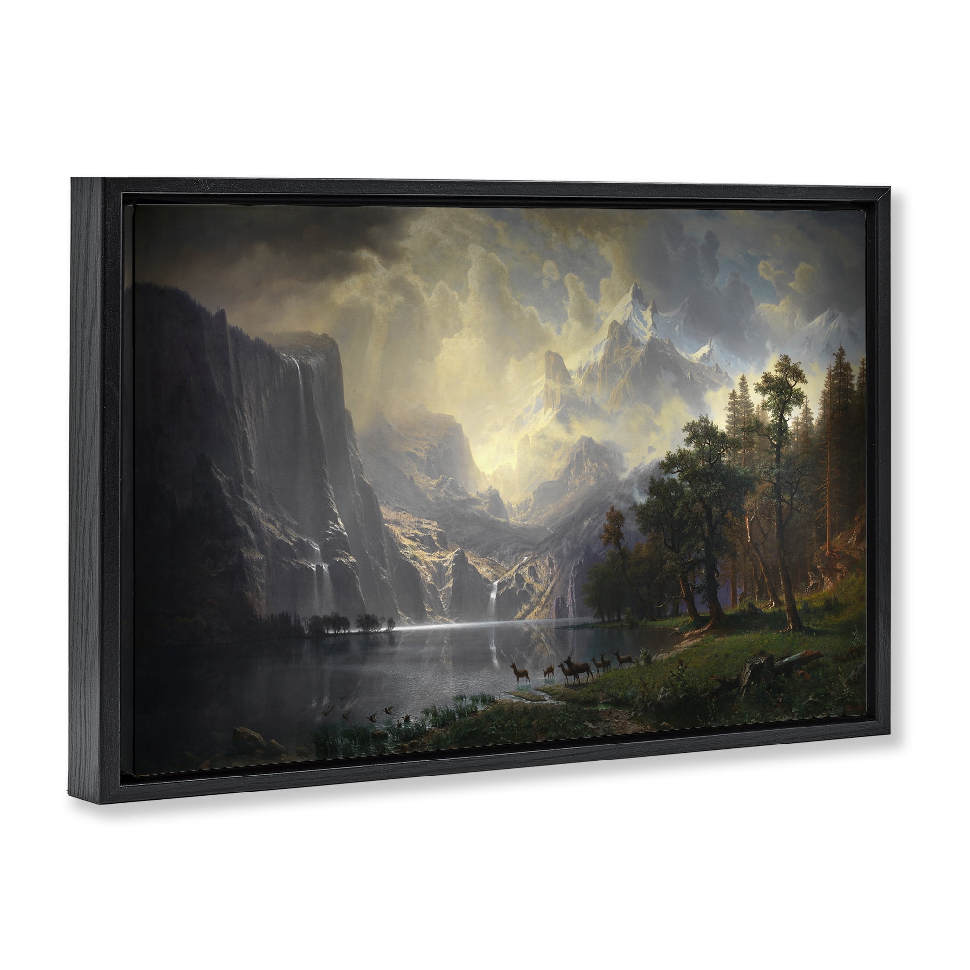 Stupell Industries Among Sierra Nevada Mountains Landscape & Nature Painting Black Floater Framed Canvas Art Print Wall Art, 25 x 17