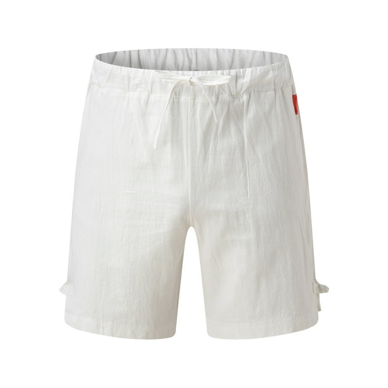 Big and tall white hotsell linen shorts