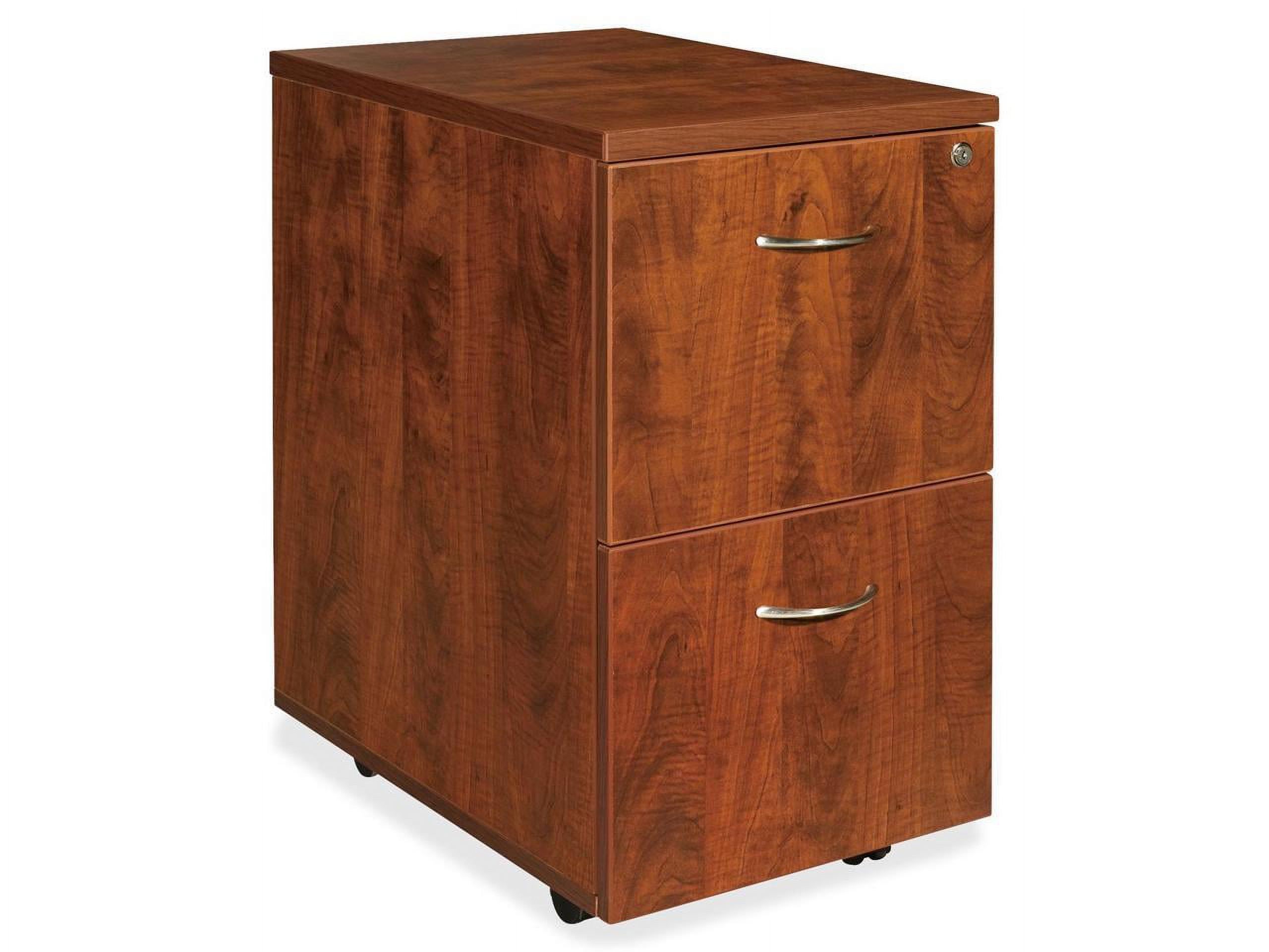 2 Drawers Vertical Wood Composite Lockable Filing Cabinet, Cherry, Letter-Size - image 3 of 14