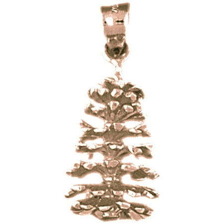 14K Rose Gold 3-D Pine Cone Pendant - 27 mm