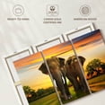thumbnail image 6 of Elephant Stock Elephant Sunset Duo Wall Art - Horizontal Multi Panel Canvas - Living Room Wall Decor - Animal Multi Panel - Green And Gray Decor - 74" x 48", 6 of 8