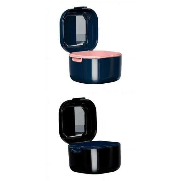 Estuche para dentadura postiza Colco 2 uds con colador retenedor de goma