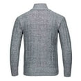thumbnail image 4 of Men's 1/4 Zip Sweater Pullover Long Sleeve Stand Collar Soft Knitted Tops Regular Fit Casual Golf Sweatshirts (L, Gray), 4 of 4