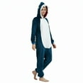 thumbnail image 3 of Fjofpr Pajamas Jumpsuits for Women Plus Size Fleece Fluffy Sleepwear Zip up Hooded Plush Rompers Cute Shark One Piece Fashion Pajamas Hooded Long-sleeved Pajamas Home Clothing Pajamas Blue XL, 3 of 4