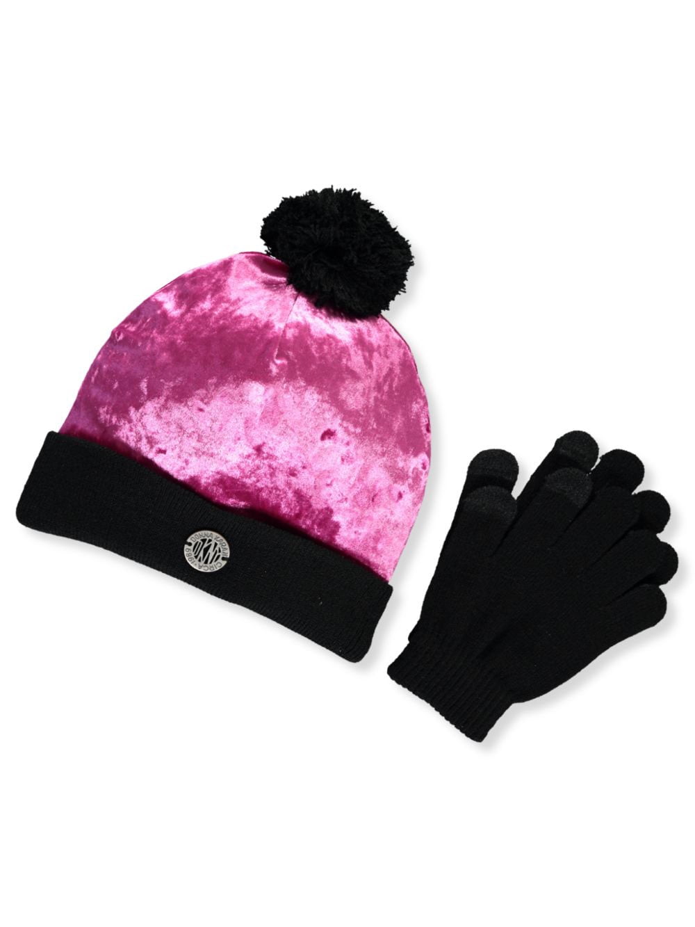 DKNY Girls Beanie Hat and Gloves Set 