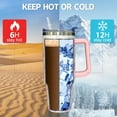 thumbnail image 2 of 40 oz Tumbler With handle and straw,Pineapple Stainless Steel Cup Extra Large Vacuum Double Wall Insulated Tumblers Travel Mug,Hot and cold beverages Car Cup, 2 of 6