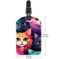 thumbnail image 6 of Square 2Pack PU Leather Cartoon Cat Cruise Luggage Tag with Privacy Cover and Name ID Tag for Travel Handbags Backpacks Luggage Tags, 6 of 6