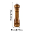 thumbnail image 3 of Wooden Pepper Grinder Solid Refillable Manual Mill For Kitchen Cooking BBQ Restaurant Seasoning, 3 of 5