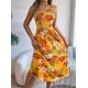 thumbnail image 4 of Vestidos de Verano para Mujer 2025, Vestido Informal con Tirantes Finos, Volantes, Plisado y Estampado Floral Fluido Amarillo XXL, 4 of 10