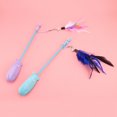 thumbnail image 3 of 2PCS Funny Mouse Shaped Pet Toy Cat Stick Teaser Wand Training Toy with Bell Light Feather, 3 of 12