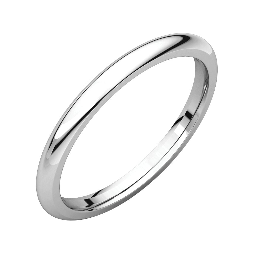 Jewels By Lux 10K White Gold 2mm Light Comfort Fit Bridal Wedding Ring Band