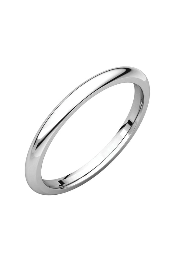 Platinum 2mm Comfort Fit Wedding Ring Band Size 8.5
