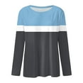 thumbnail image 4 of Women's Color Block Tunic Tops Crewneck Long Sleeve Tops Lightweight Casual Fall Dressy Vacation Shirts, 4 of 4
