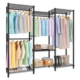 thumbnail image 1 of GloryStar Large Capacity Freestanding Garment Rack, Heavy Duty Metal Closet Organizer with Adjustable Shelves and Clothes Rods, 1 of 7