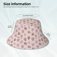 thumbnail image 3 of Yiaed Strawberry Cake Print Reflective Stripe Bucket Hat Unisex Funny Outdoor Fisherman Cap Beach Sun Hat, 3 of 5