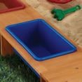 thumbnail image 3 of KidKraft Outdoor Covered Wooden Sandbox with Bins and Striped Canopy, 3 of 7