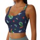 thumbnail image 2 of Fotbe Dinosaur Astronaut Sujetador Deportivo Largo sin Aros para Mujer con Almohadillas y Soporte Medio, Transpirable y Absorbente, Camiseta Tipo Chaleco o Tank Top-Large, 2 of 8