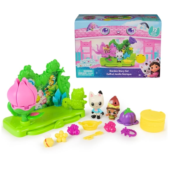 Set de Juego Historia del Jardín Casa de Muñecas de Gabby con 2 Figuras + 9 Accesorios