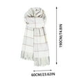 thumbnail image 3 of successthop Winter Scarf for Women Cold Weather Thick Neck Scarf Warm Fuzzy Wraps Colorful Plaid Blanket Scarves White, 3 of 4