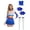 Royal Blue, variant on Womens 5PCS Cheerleading Uniform Crop Top Miniskirt Set With Hairband Balls Stockings Royal Blue M