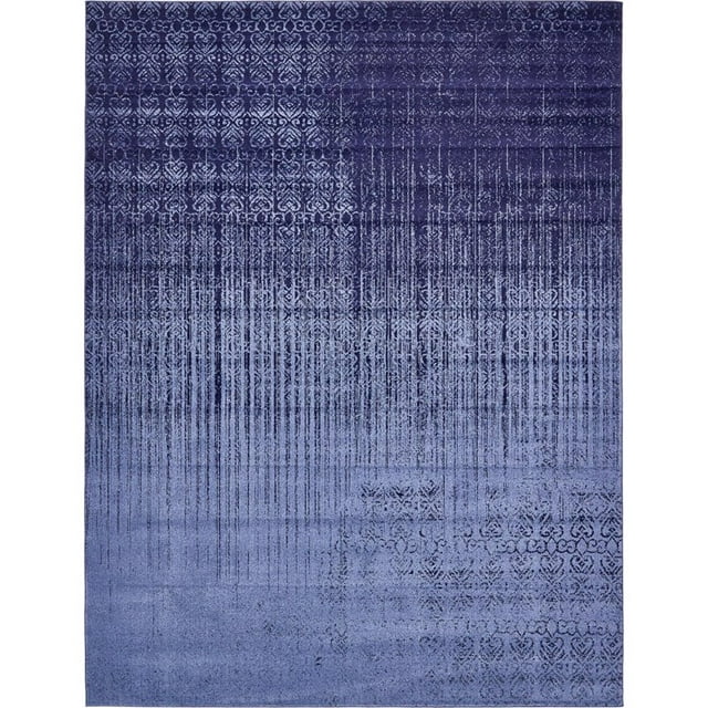 Unique Loom Del Mar Ombre Print Area Rug 10' x 13' Rectangle Blue/Navy Blue