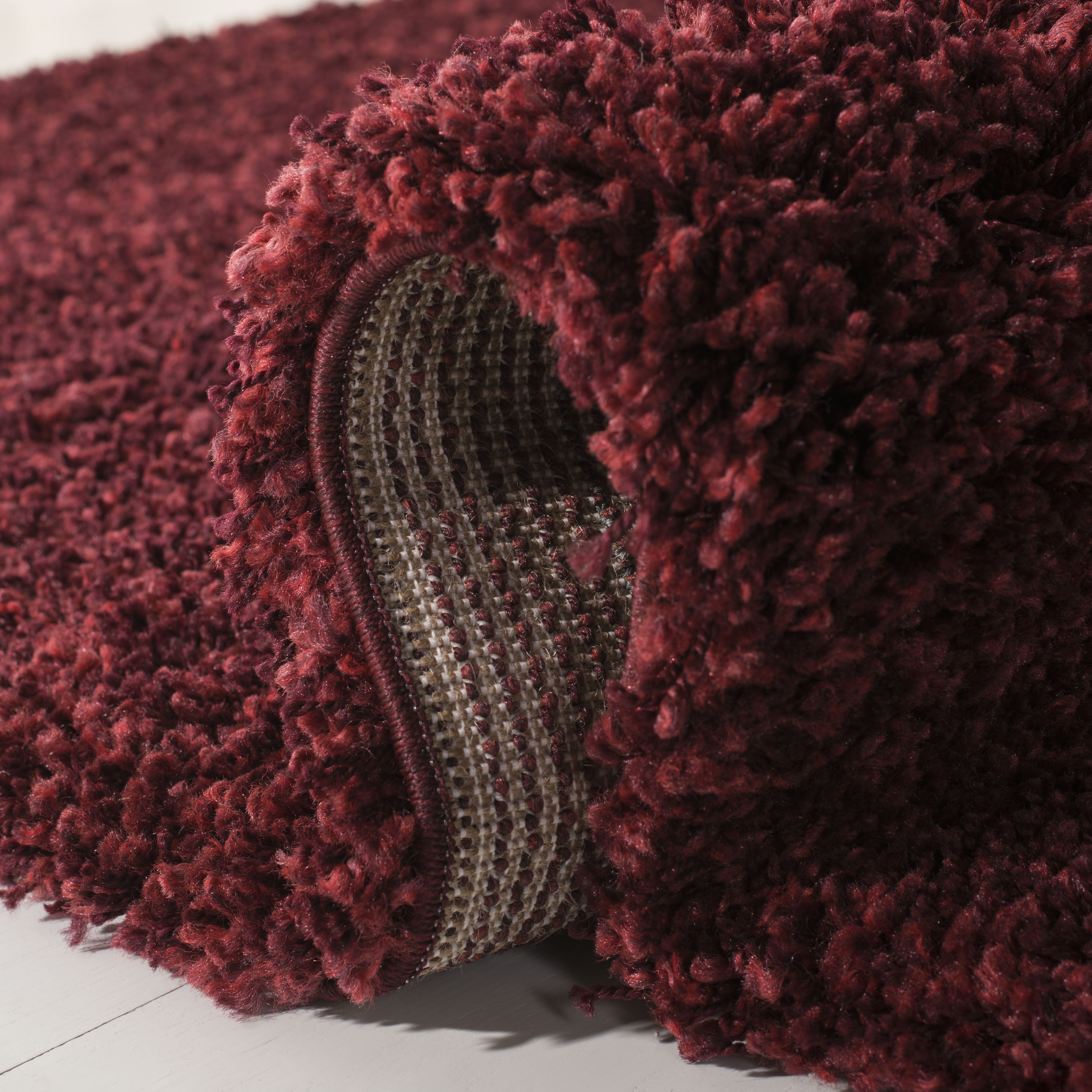 SAFAVIEH California Plush Solid Shag Runner Rug, Maroon, 2'3" x 15' - Modern Design, Maroon, Non-Shedding & Easy Cleaning, Ultra Plush Thick Pile, Ideal for Living Room, Bedroom, Entryway