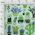 thumbnail image 2 of oneOone Cotton Cambric Light Mint Green Fabric Cactus Dress Material Fabric Print Fabric By The Yard 42 Inch Wide-G3, 2 of 6
