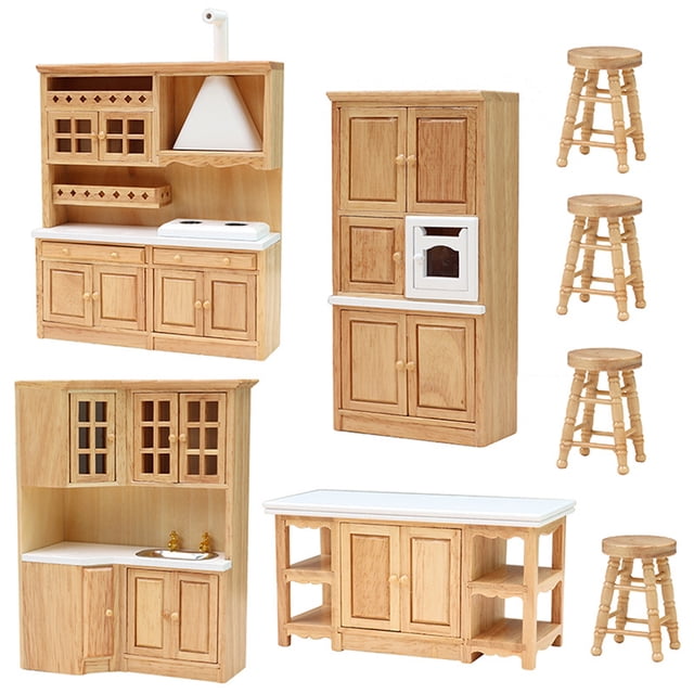 Miangastore 1 Set of Doll House Kitchen Furniture Decoration Miniature Kitchen Layout Prop Tiny Furniture Model