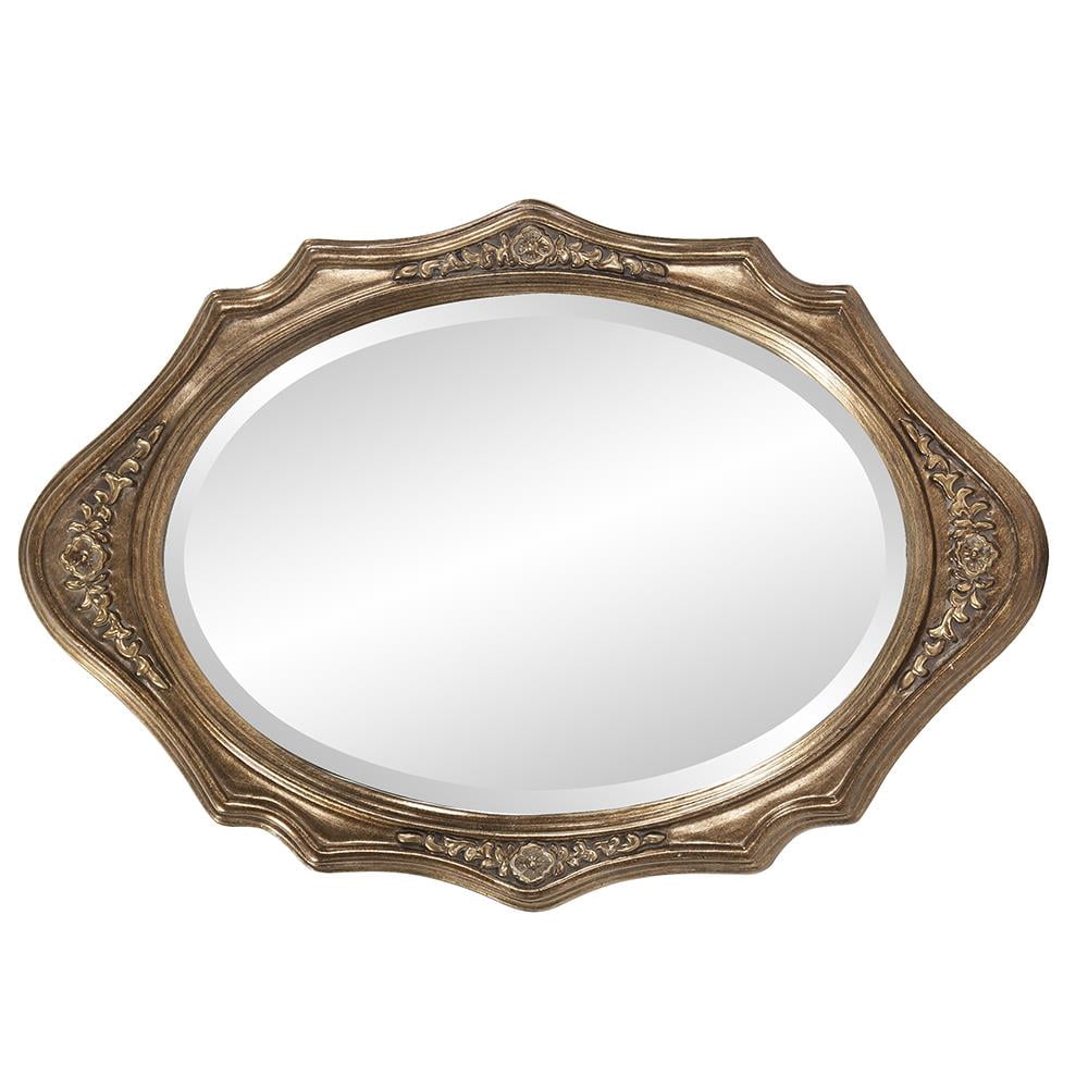 Tyler Dillon Bronze Wood Oval Framed Wall Mirror