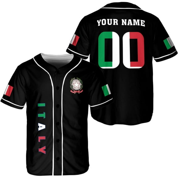 Personalized Italia Jersey, Italian Soccer Shirt Baseball Italia Pride Flag Jersey Men Women Flag Italy Shirts (S)