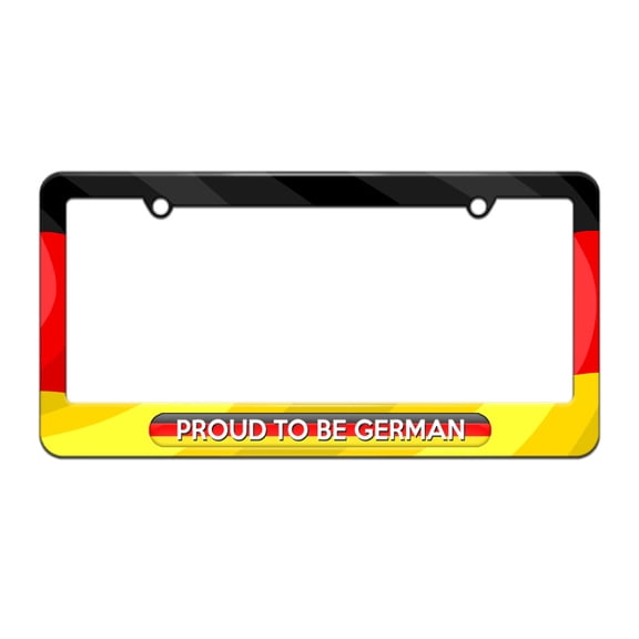 Proud To Be German - Flag Germany - License Plate Tag Frame - German Flag Design