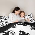 thumbnail image 5 of jejeloiu Extreme Games Motorcycle Full Size Comforter Sets,White Black Bedding Sets For Boys Teens Reversible 3 Pieces, 5 of 8