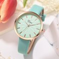 thumbnail image 3 of Reloj de aleación femenino personalizado Cinturón de cuero artificial Reloj de pulsera de cuarzo informal (azul cielo), 3 of 3