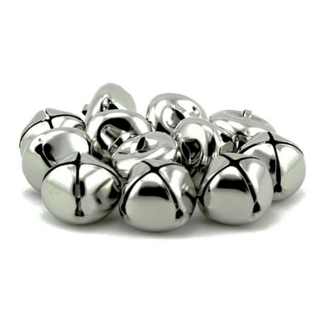 1 Inch 25mm Craft Silver Large Jingle Bells Charms 12 Pieces