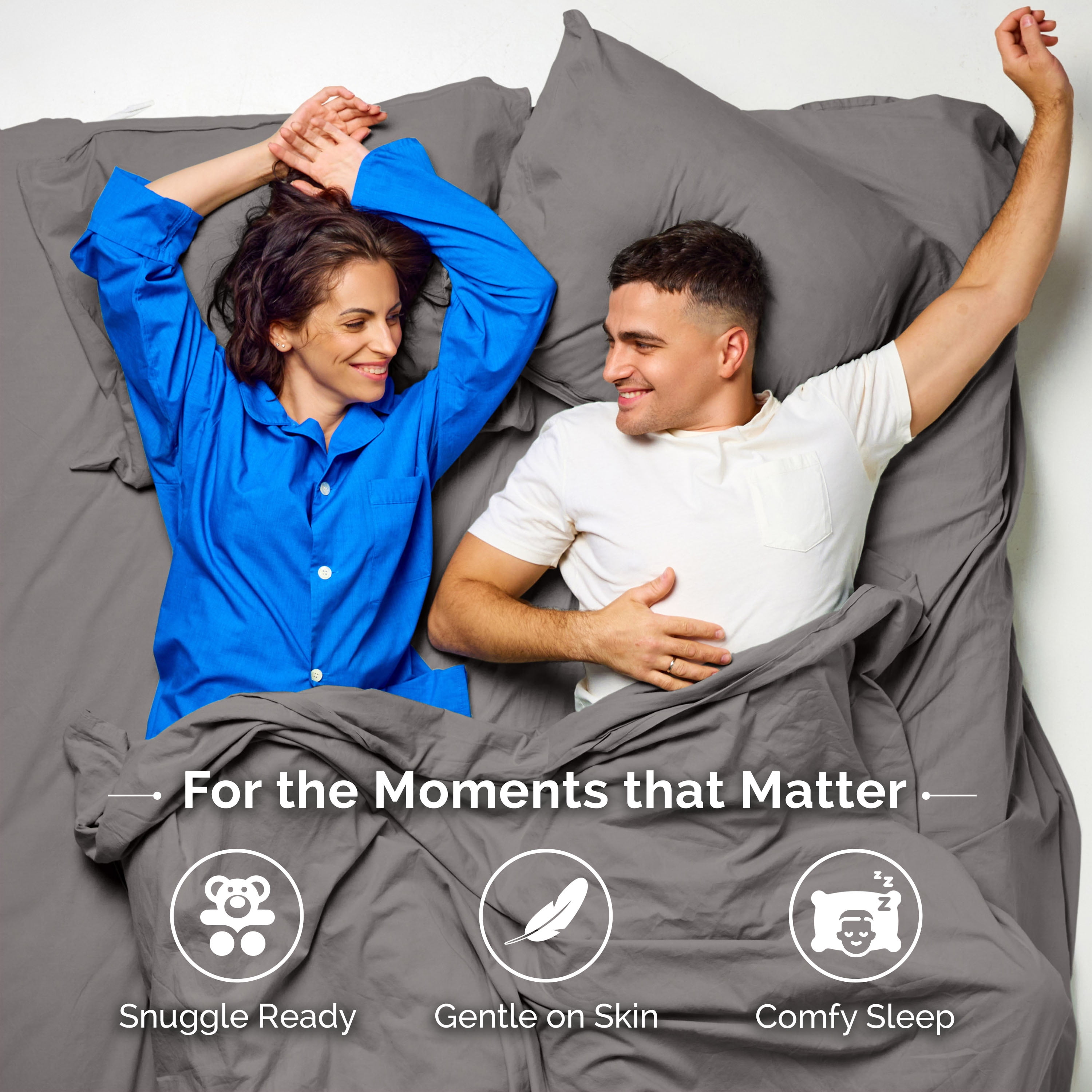Martex Easy Living 4-Piece Full Microfiber Sheet Set | Brushed Soft Easy Care | Gray