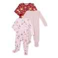 thumbnail image 1 of Pyjama une Pièce pour Bébé Fille Sleep 'N Play, Lot de 3, Tailles Prématuré-9 m, 1 of 4