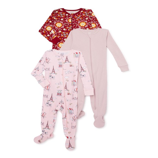 Pyjama une Pièce pour Bébé Fille Sleep 'N Play, Lot de 3, Tailles Prématuré-9 m