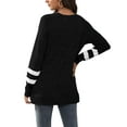 thumbnail image 5 of Womens Long Sleeve Tops Crewneck Sweatshirts Casual Color Block Tunic Tops Pullover, 5 of 7