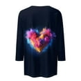 thumbnail image 4 of WTXUE Valentines Tops for Women Love Heart Graphic Tee 3/4 Sleeve Business Casual Tops Summer Tops Breathable Shirts Basic Tops Trendy Tops Loose Fit Blouses Tshirts Grey Xxl, 4 of 5