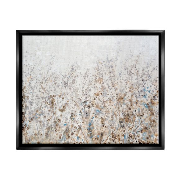 Stupell Industries Abstract Botanical Scenery Abstract Painting Black Floater Framed Canvas Art Print Wall Art, 31 x 25