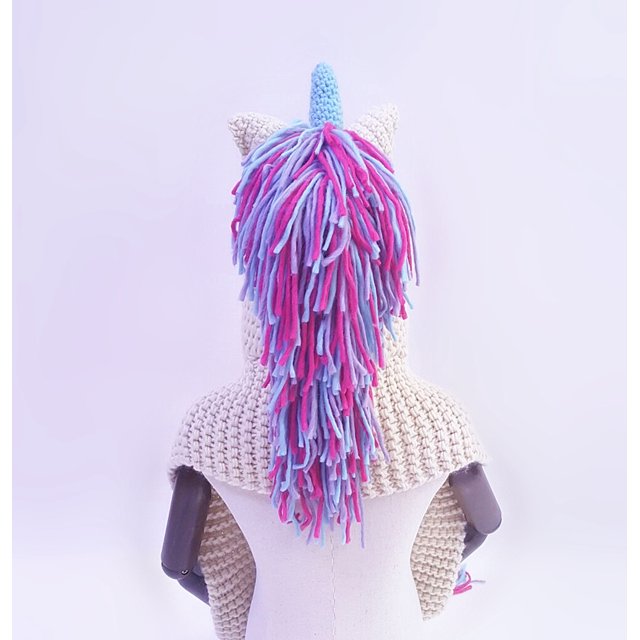 Gorro infantil estilo unicornio, bufanda de lana, capa de una pieza, chal, gorro con borlas